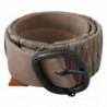 Cintura fibbia metallo vita pelle solida marrone - 70 CM / 28 INCHES