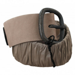 Cintura fibbia metallo vita pelle solida marrone - 70 CM / 28 INCHES