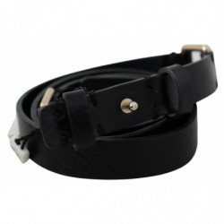 Cintura alla moda in vera pelle nera solida - 85 CM / 34 INCHES
