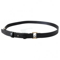 Cintura alla moda in vera pelle nera solida - 85 CM / 34 INCHES