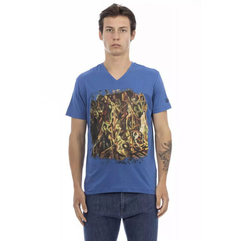 Maglietta in cotone blu - L