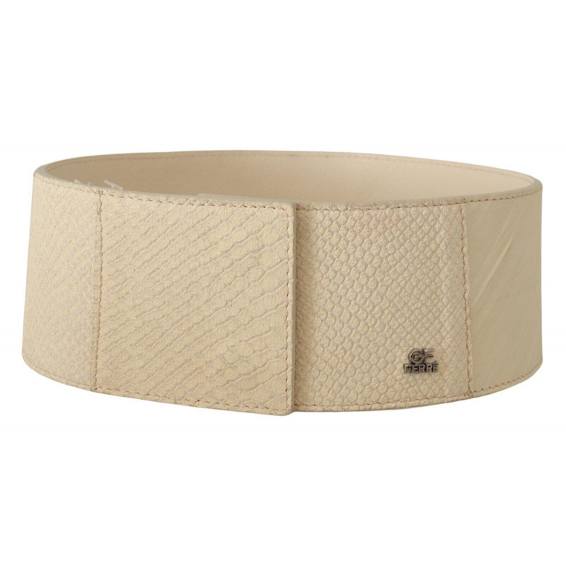 Cintura larga alla moda in cotone cerato bianco - 70 CM / 28 INCHES