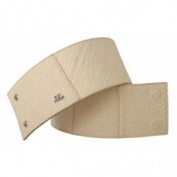 Cintura larga alla moda in cotone cerato bianco - 70 CM / 28 INCHES