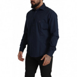 Camicia formale in cotone blu navy - IT43 - XL