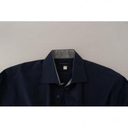 Camicia formale in cotone blu navy - IT43 - XL