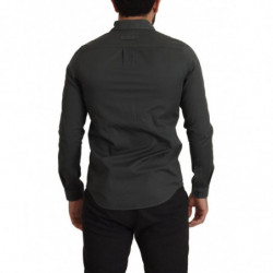 Camicia casual abbottonata da uomo in cotone grigio - IT48 - M
