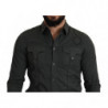 Camicia casual abbottonata da uomo in cotone grigio - IT48 - M