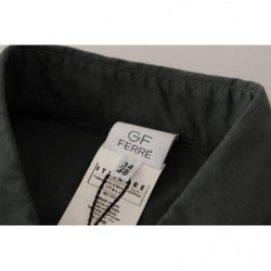 Camicia casual abbottonata da uomo in cotone grigio - IT48 - M