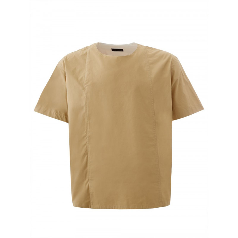 T-shirt beige oversize con chiusura laterale - XL