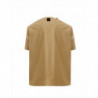 T-shirt beige oversize con chiusura laterale - XL