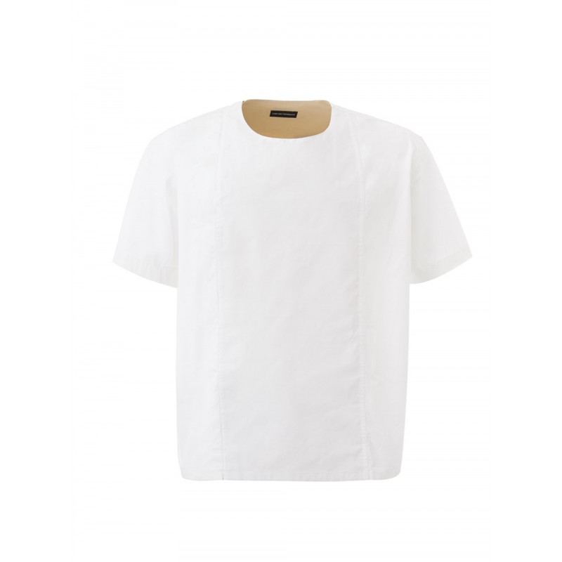 T-shirt bianca oversize con chiusura laterale - L