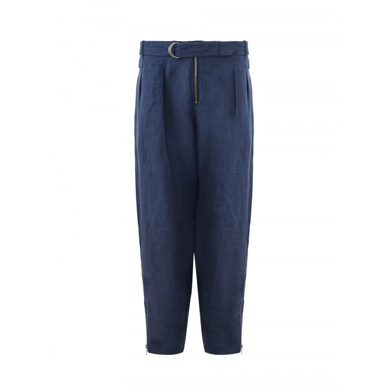 Pantaloni dalla vestibilità comoda in lino effetto denim - IT50 - L