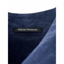 Camicia giacca dalla vestibilità comoda in lino blu - IT48 - L
