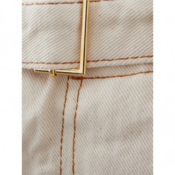 Denim avorio dalla vestibilità ampia con cintura - IT46 - M