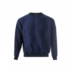 Felpa girocollo in blu con...