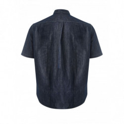 Camicia a maniche corte in denim blu - L