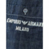 Camicia a maniche corte in denim blu - L