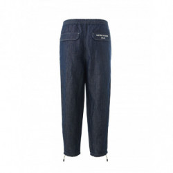 Pantaloni Blu con Fascia Elastica in Vita - 48 - M