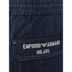 Pantaloni Blu con Fascia Elastica in Vita - 48 - M