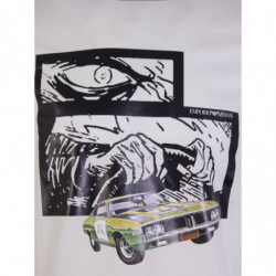 T-shirt bianca con stampa multicolore - L