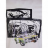 T-shirt bianca con stampa multicolore - L