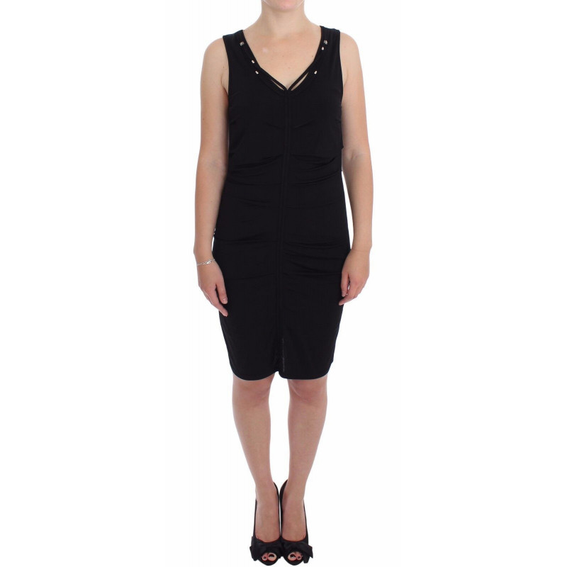 Abito aderente tubino tubino elasticizzato nero elasticizzato - IT4