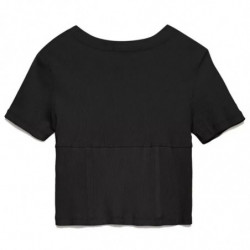 Top e maglietta in cotone nero - L