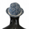 Cappello Fedora con stampa fiocco in cotone bianco blu - 60 CM-XL