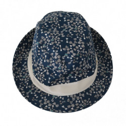 Cappello Fedora con stampa fiocco in cotone bianco blu - 60 CM-XL