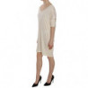 Abito color crema con scollo tondo al ginocchio - IT44-L