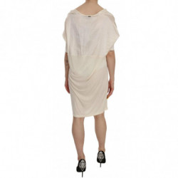 Abito color crema con scollo tondo al ginocchio - IT44-L