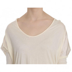 Abito color crema con scollo tondo al ginocchio - IT44-L