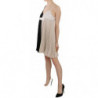 Abito da principessa trapezio maniche mini bianco nero - IT42-M