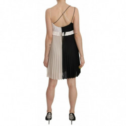 Abito da principessa trapezio maniche mini bianco nero - IT42-M