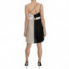 Abito da principessa trapezio maniche mini bianco nero - IT42-M
