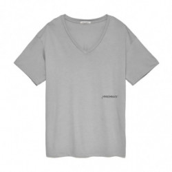 T-shirt in cotone grigio - L