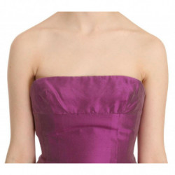 Abito midi semplice senza schienale scollo all'americana rosa - IT40-S