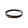 Cintura ovale metallo logo dorato pelle marrone - 90 CM / 36 INCHES