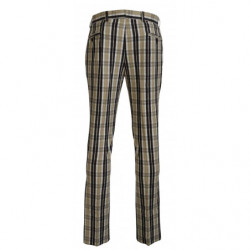 Pantaloni da uomo dal taglio dritto cotone quadri multicolor - IT46