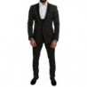 Abito da smoking slim in 3 pezzi floreale nero - IT48 - M