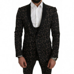 Abito da smoking slim in 3 pezzi floreale nero - IT48 - M