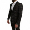 Abito da smoking slim in 3 pezzi floreale nero - IT48 - M