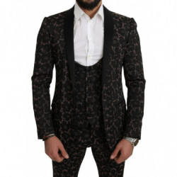 Abito da smoking slim in 3 pezzi floreale nero - IT48 - M