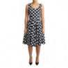 Abito a trapezio in cotone nero a pois - IT44-L