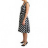 Abito a trapezio in cotone nero a pois - IT44-L