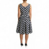 Abito a trapezio in cotone nero a pois - IT44-L
