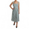 Abito a trapezio in cotone a righe verdi - IT44-L