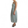 Abito a trapezio in cotone a righe verdi - IT44-L