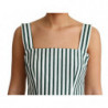 Abito a trapezio in cotone a righe verdi - IT44-L