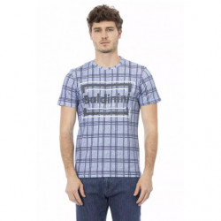 T-shirt in cotone azzurro - L